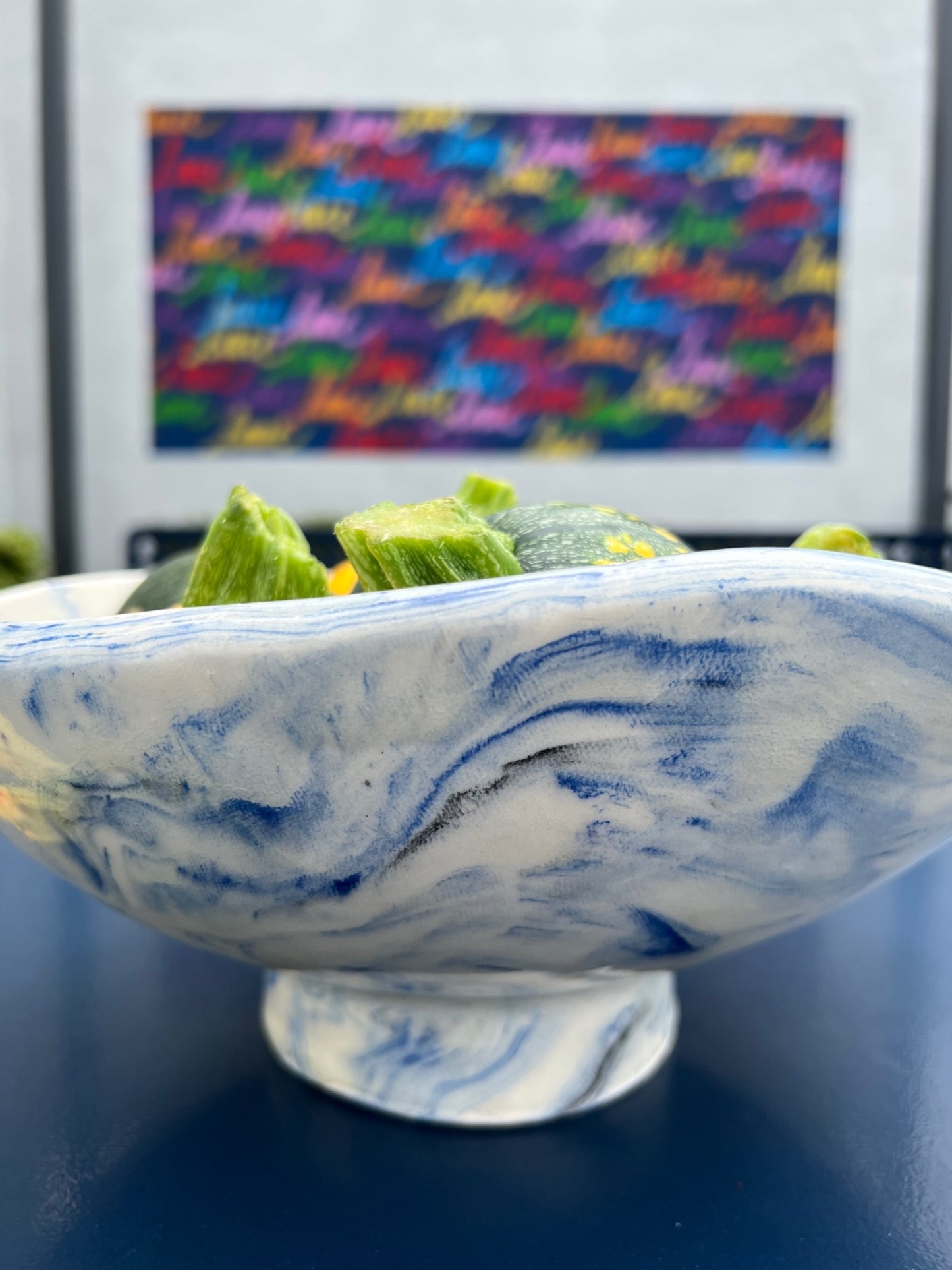 large marble blue and black bowl 2