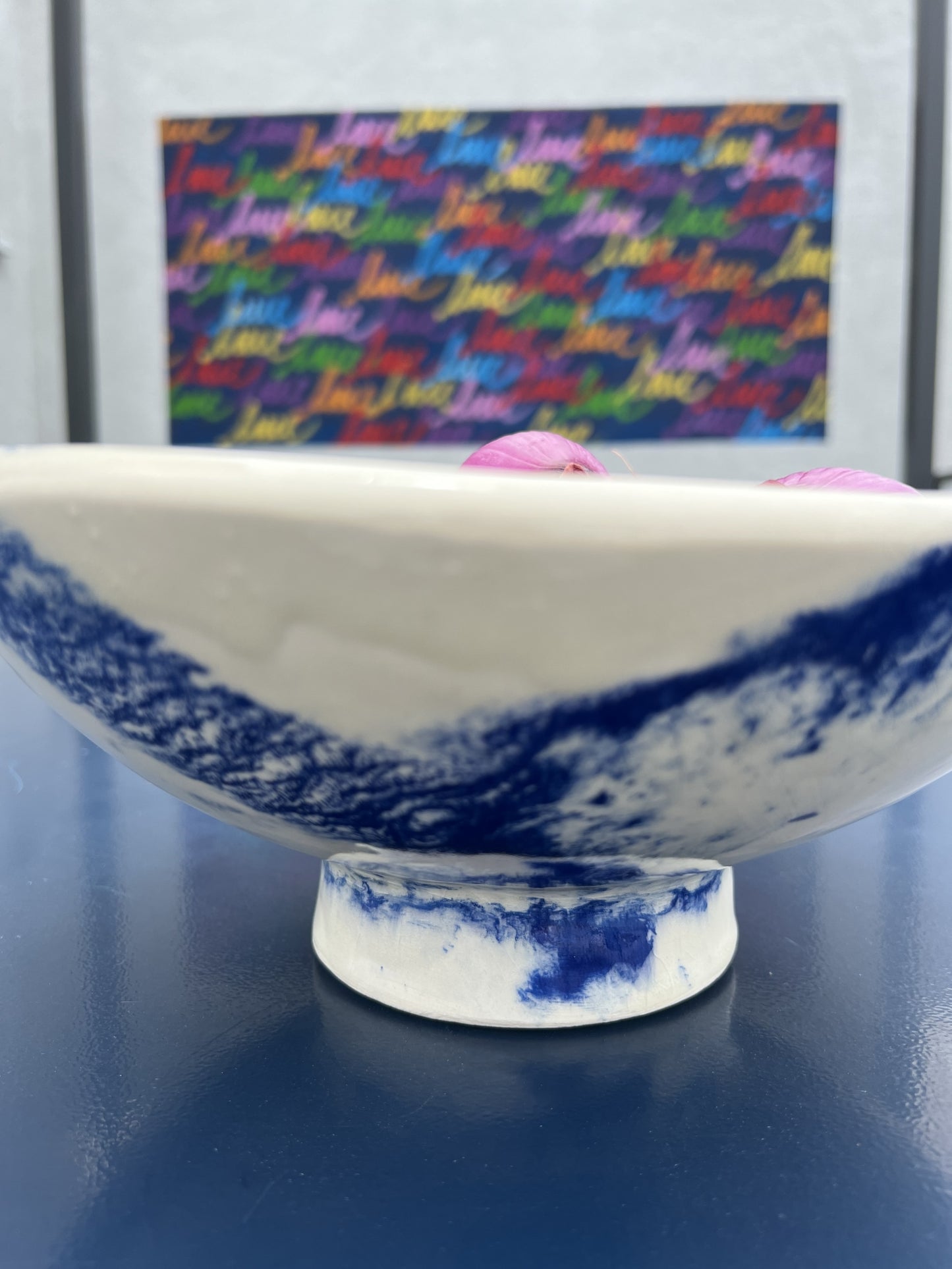 large marble blue and black bowl 3