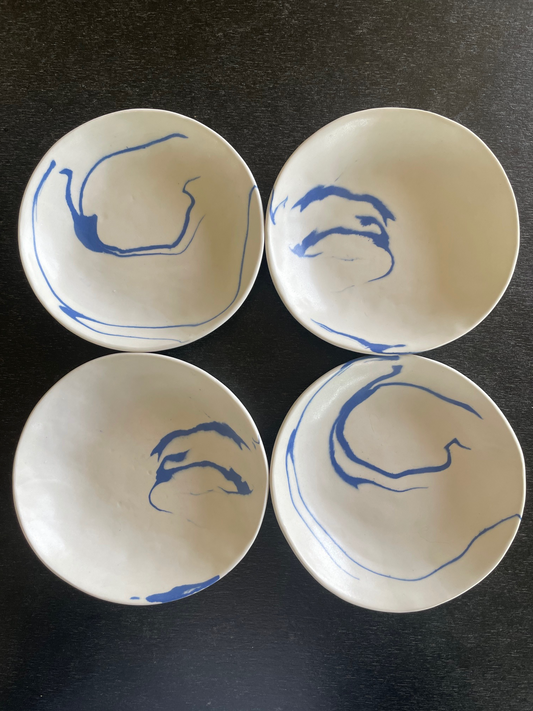 set of four marble side dish