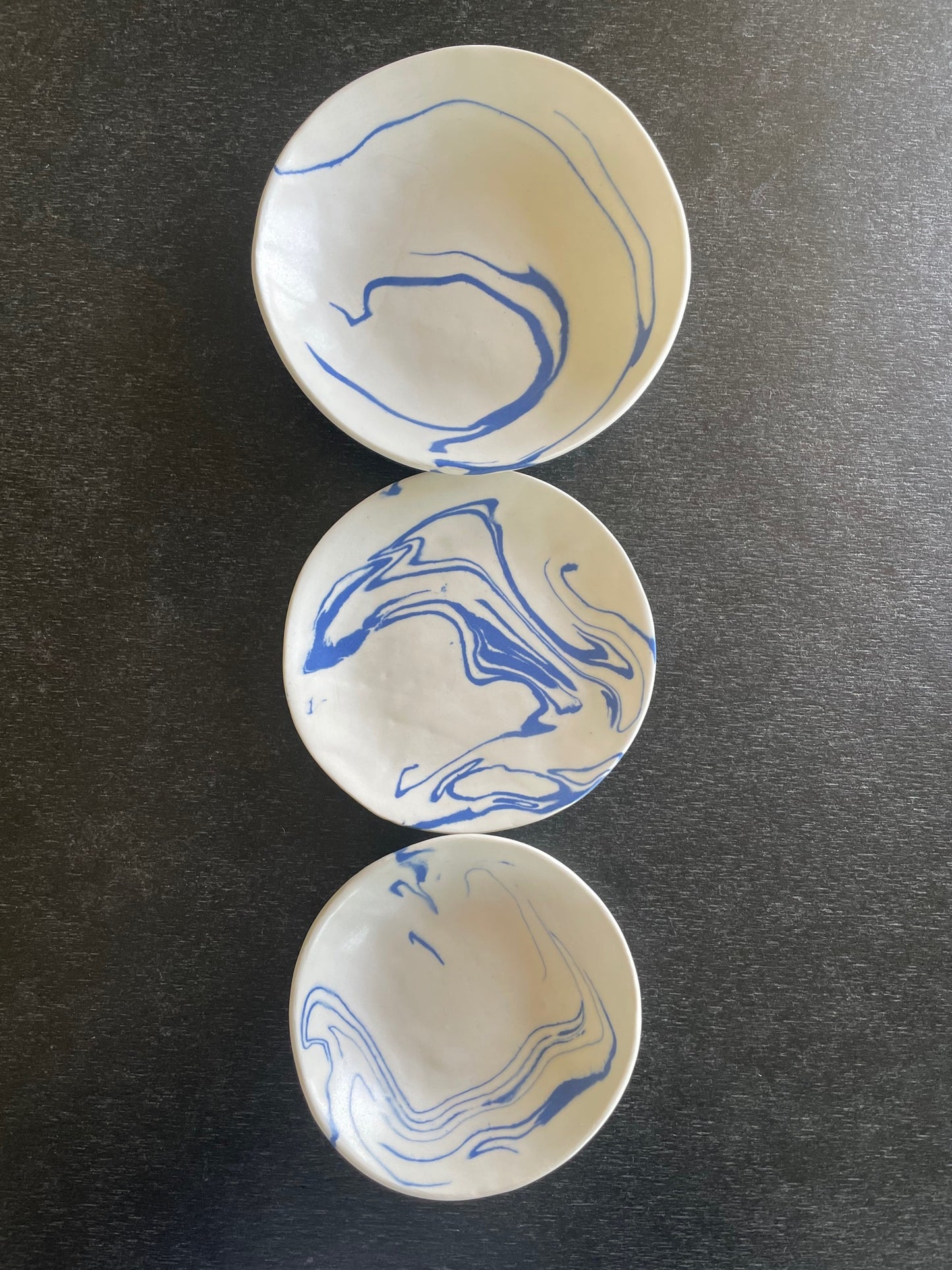 set of four marble side dish