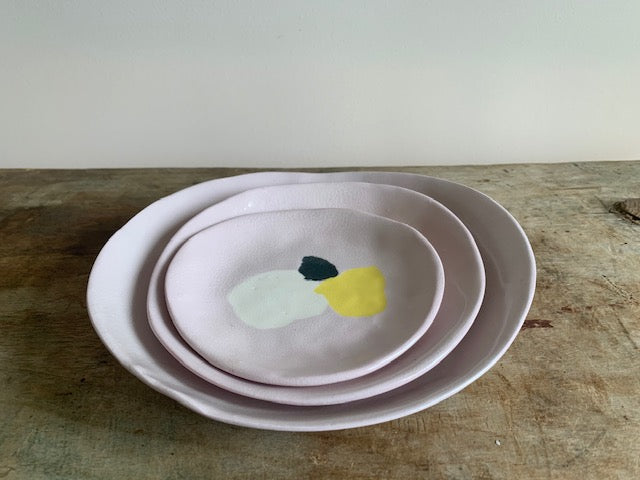 dots plate set - pink