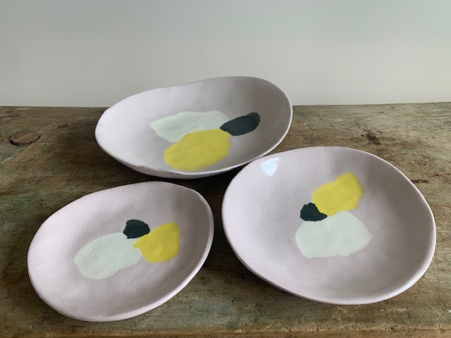 dots plate set - pink